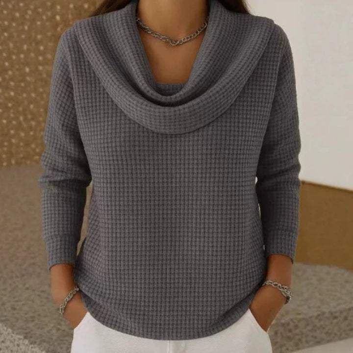 Evelyn | Pullover aus Waffelstrick mit Schalkragen