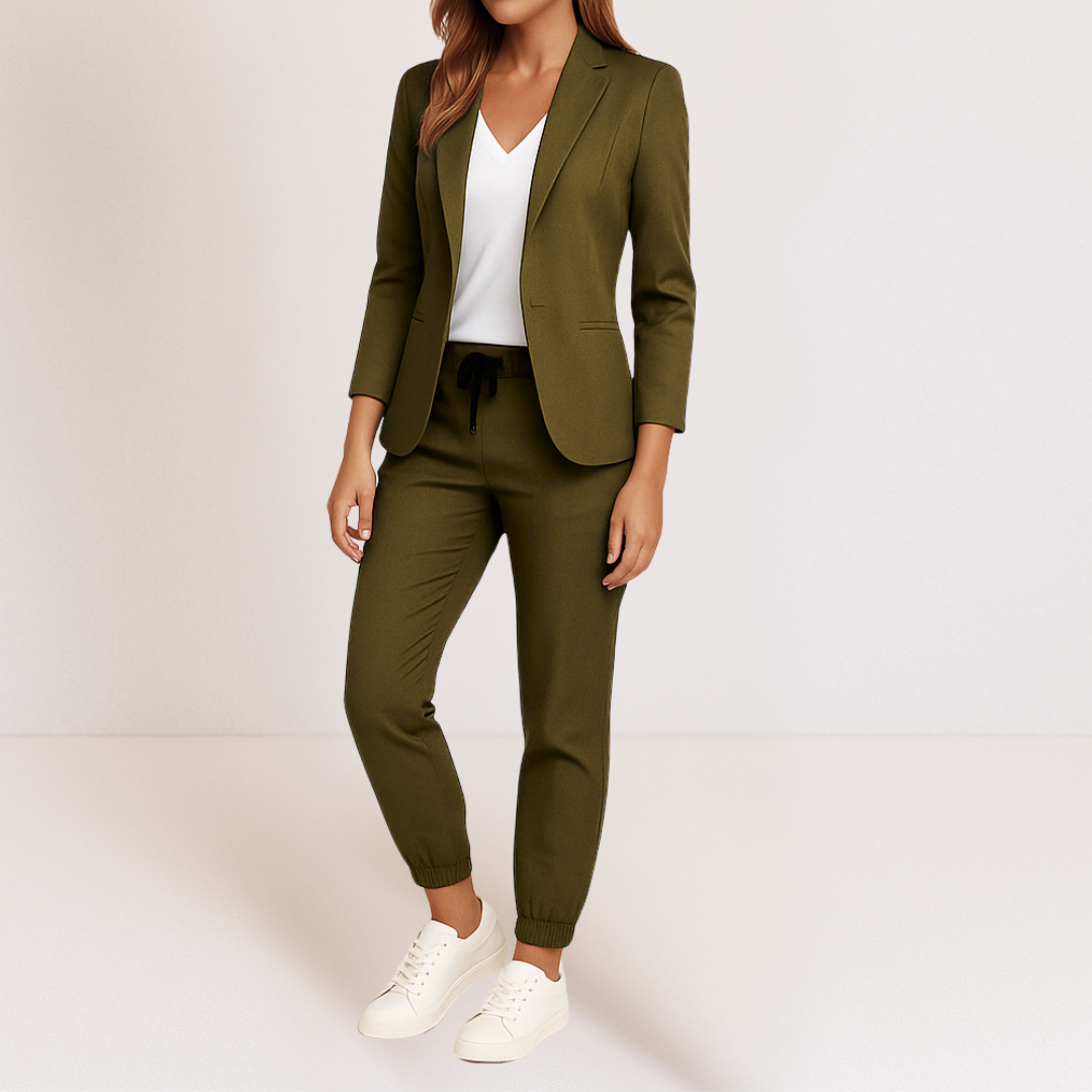 Elena | Women's Elegant Blazer & Tapered Jogger Suit Set