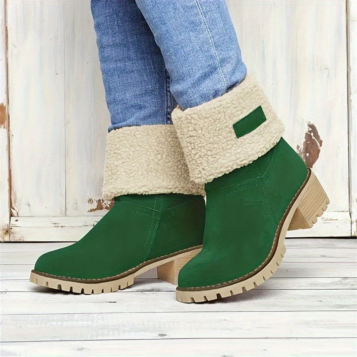 Clara | Women's Fleece-Lined Block Heel Ankle Boots