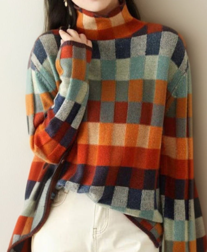 Belle | Luxurious Pullover – Cozy Checkered Style for Women