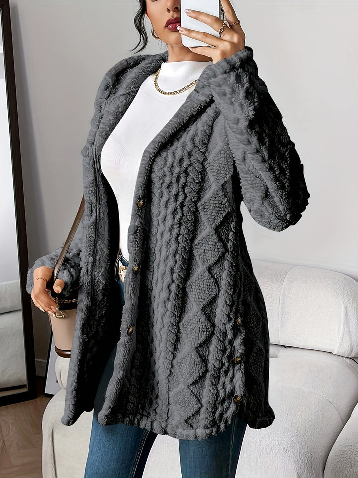 Celestia | Cardigan con cappuccio da donna in morbido peluche