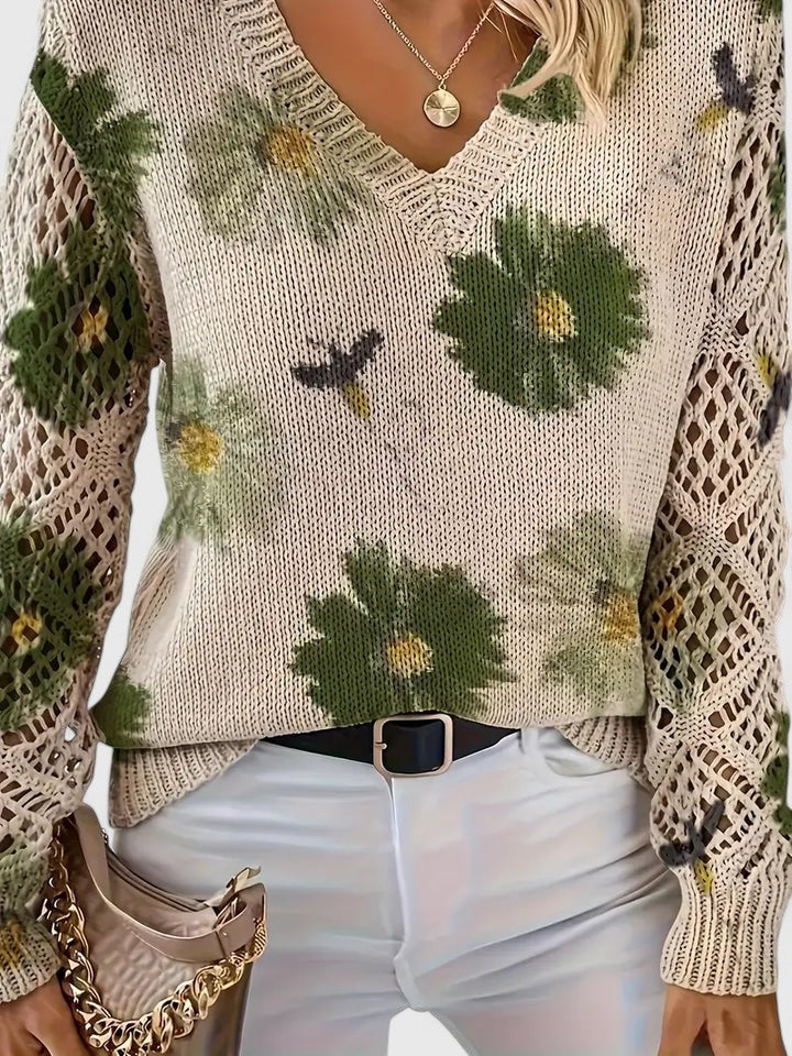 Corinne | Floral Knit Cardigan