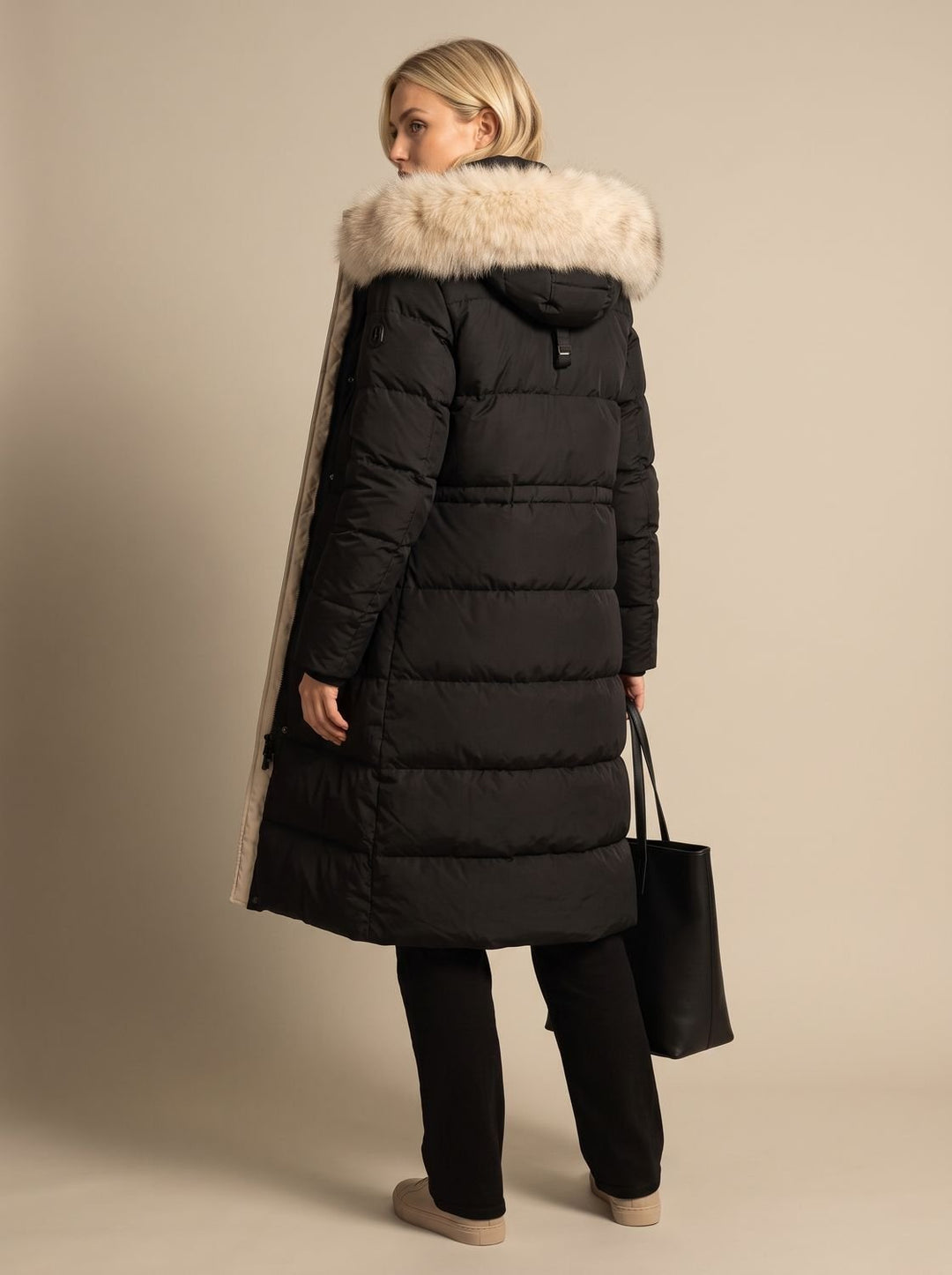 Evelyn | Long Puffer Parka – Luxury Winter Coat with Fur-Hood