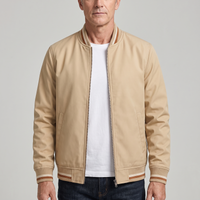 Nolan | Lightweight Cotton-Blend Striped-Rib Bomber Jacket