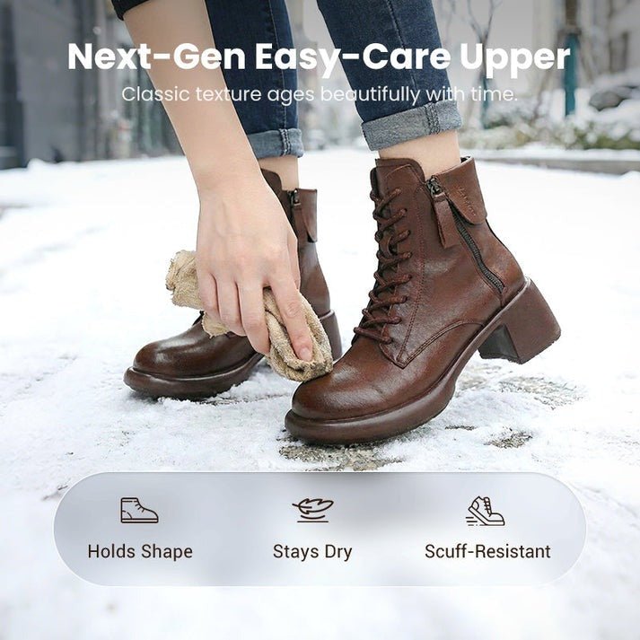 Vintara | Vintage Ankle Boots – Warm Fleece Lined Style for Women