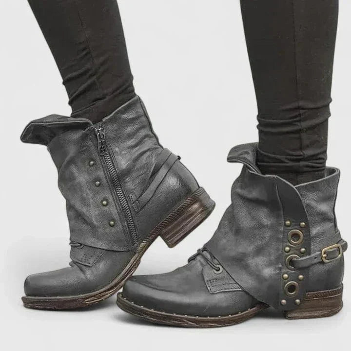 Wysteria | Women's Rugged Distressed Leather Ankle Boots