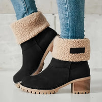 Clara | Women's Fleece-Lined Block Heel Ankle Boots