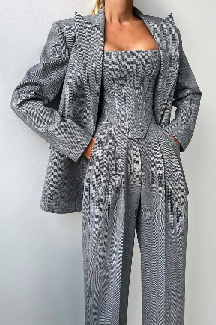 Milan | Women's Elegant 3-Piece Double-Breasted Blazer Set