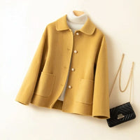 Colette | Pure Cashmere Short Coat With Rounded Doll Collar