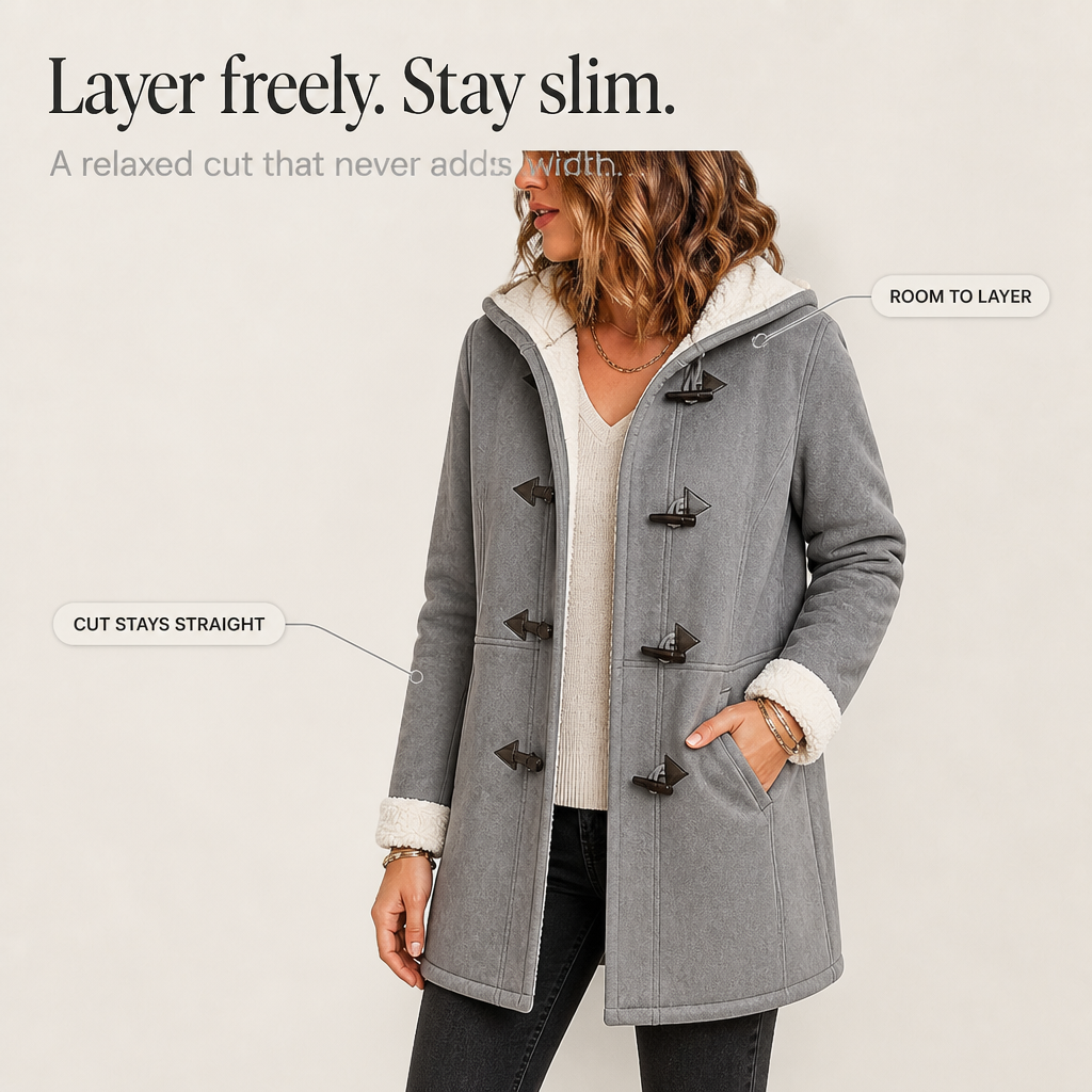 Plushbelle | Faux Shearling Hooded Winter Coat – Cozy Style for Women