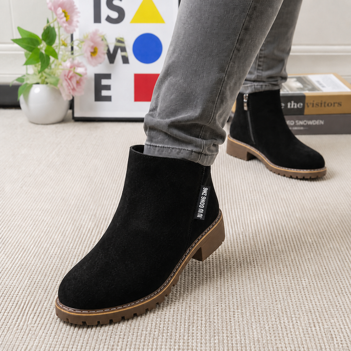 Wearbella | Suede Ankle Boots – Faux Shearling Lined for Everyday Style