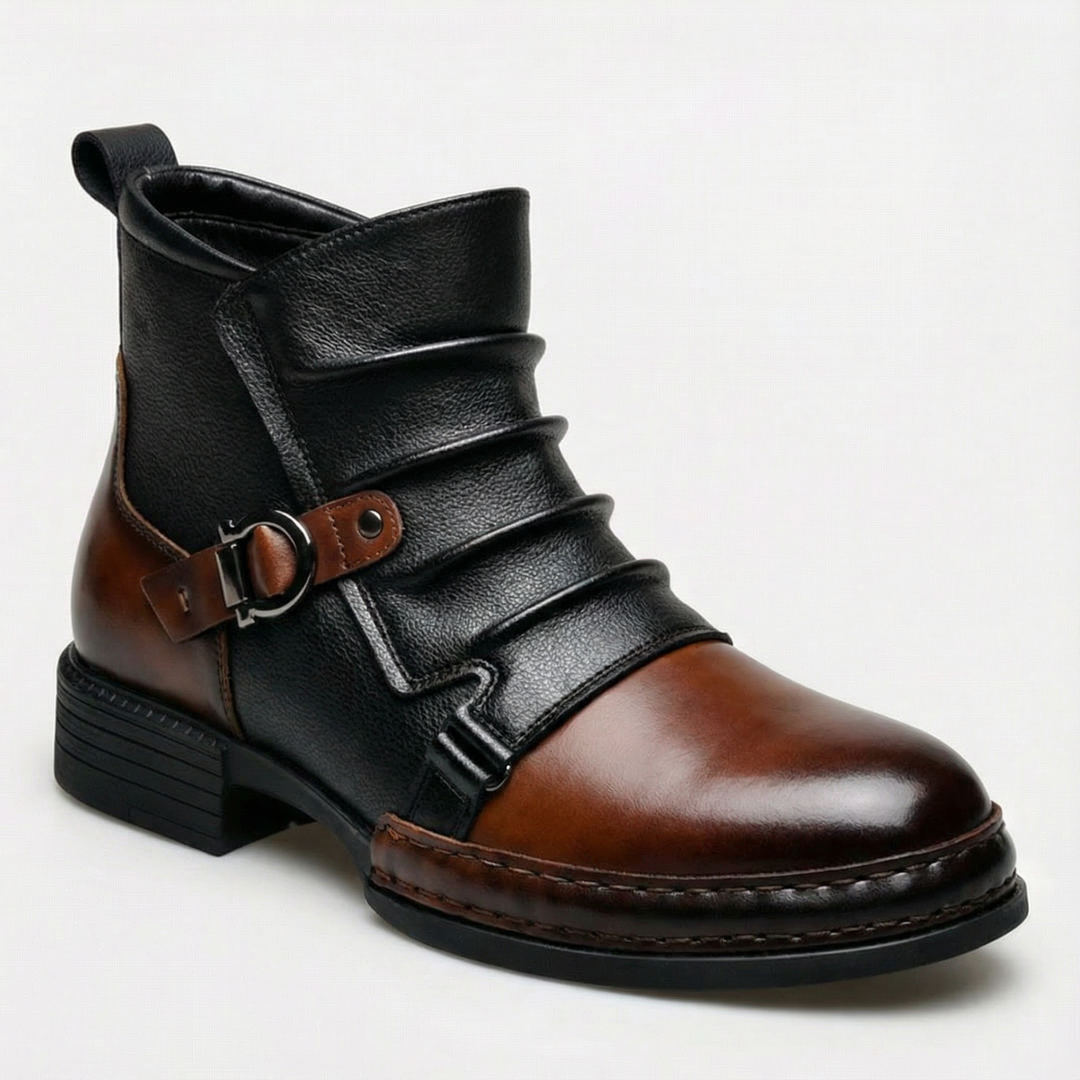 Cavalier | Two-Tone Ankle Boots – Stylish Slip-On Design for Women