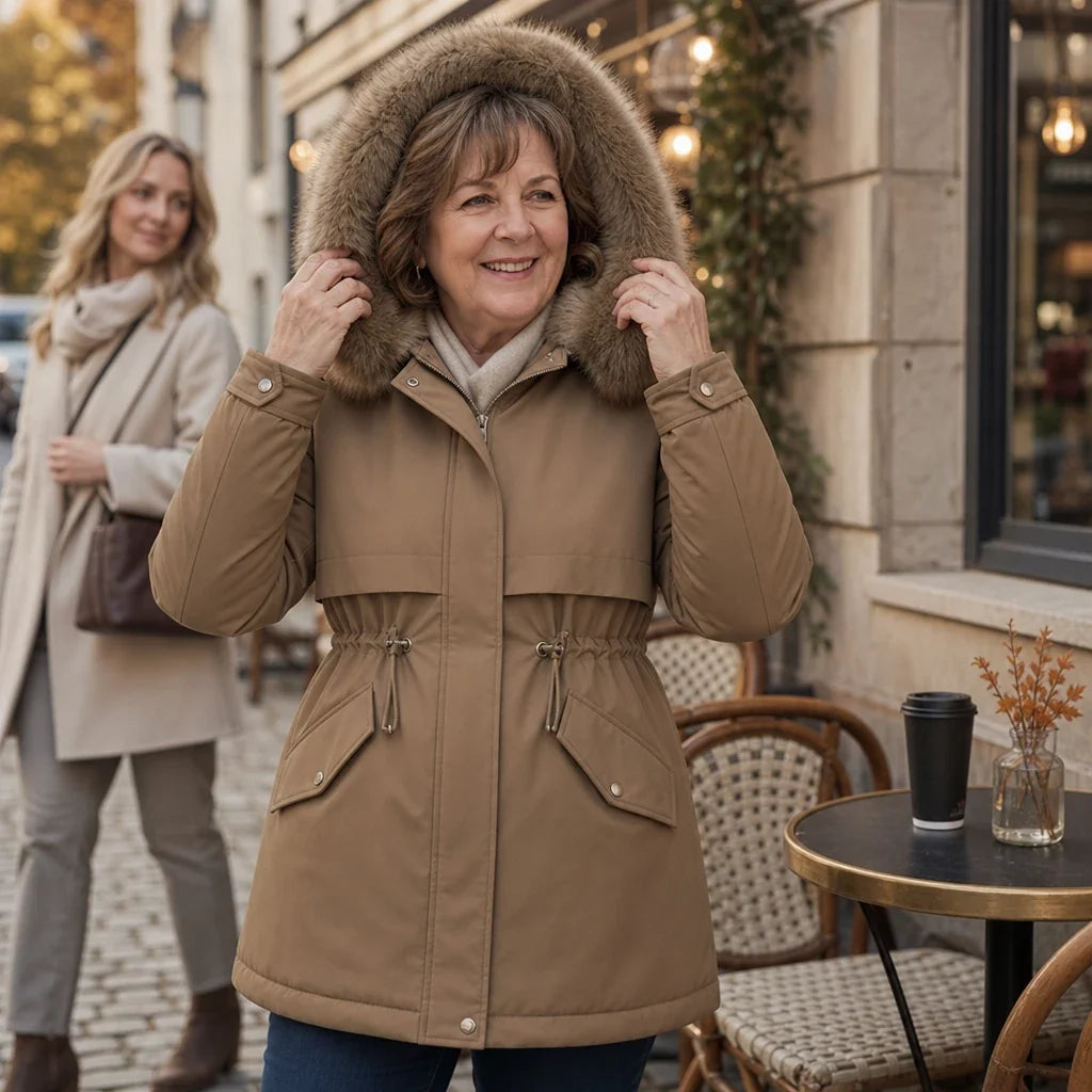 Velora | Plush-Lined Mid-Length Parka – Stylish Warmth for Women