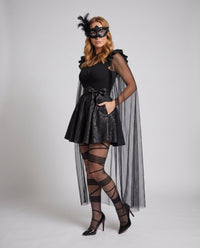 Vivienne | Sheer-Overlay Adjustable-Strap Halloween Costume Dress
