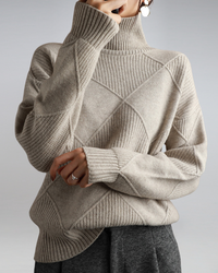 Lily | Zeitloser Strickpullover mit hohem Kragen für Damen