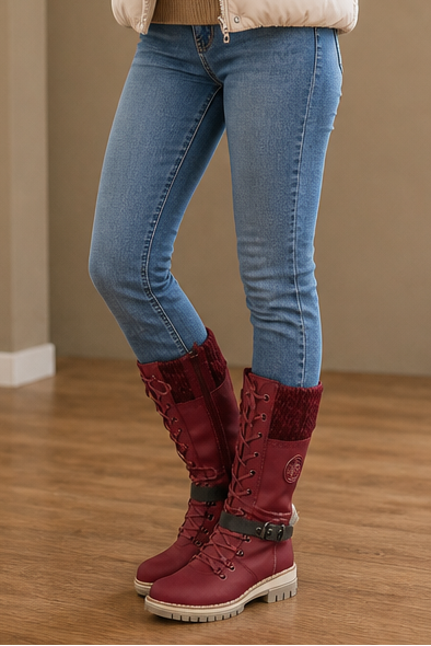 Snowbella | Knee-High Winter Boots – Comfortable Side-Zip Style