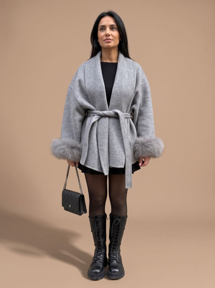 Fiora | Faux Fur Coat – Elegant Wrap Style for Women