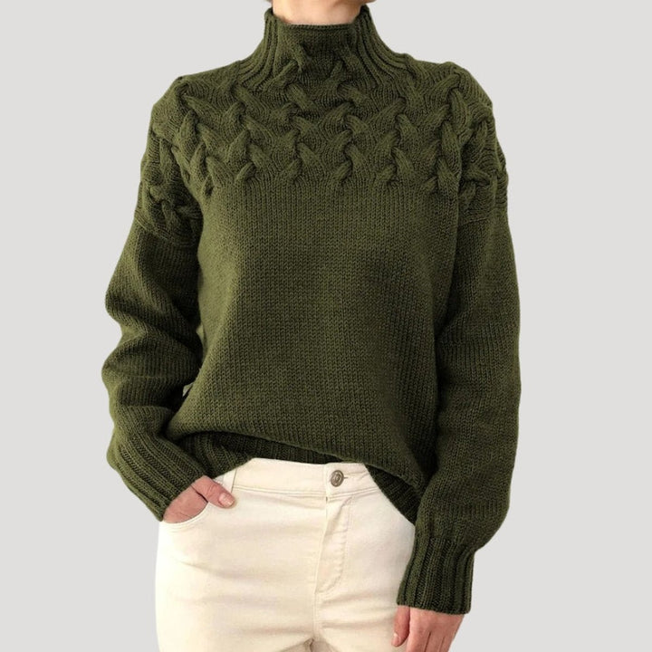 Sophie | Cable Knit Sweater with Roll Neck for Women