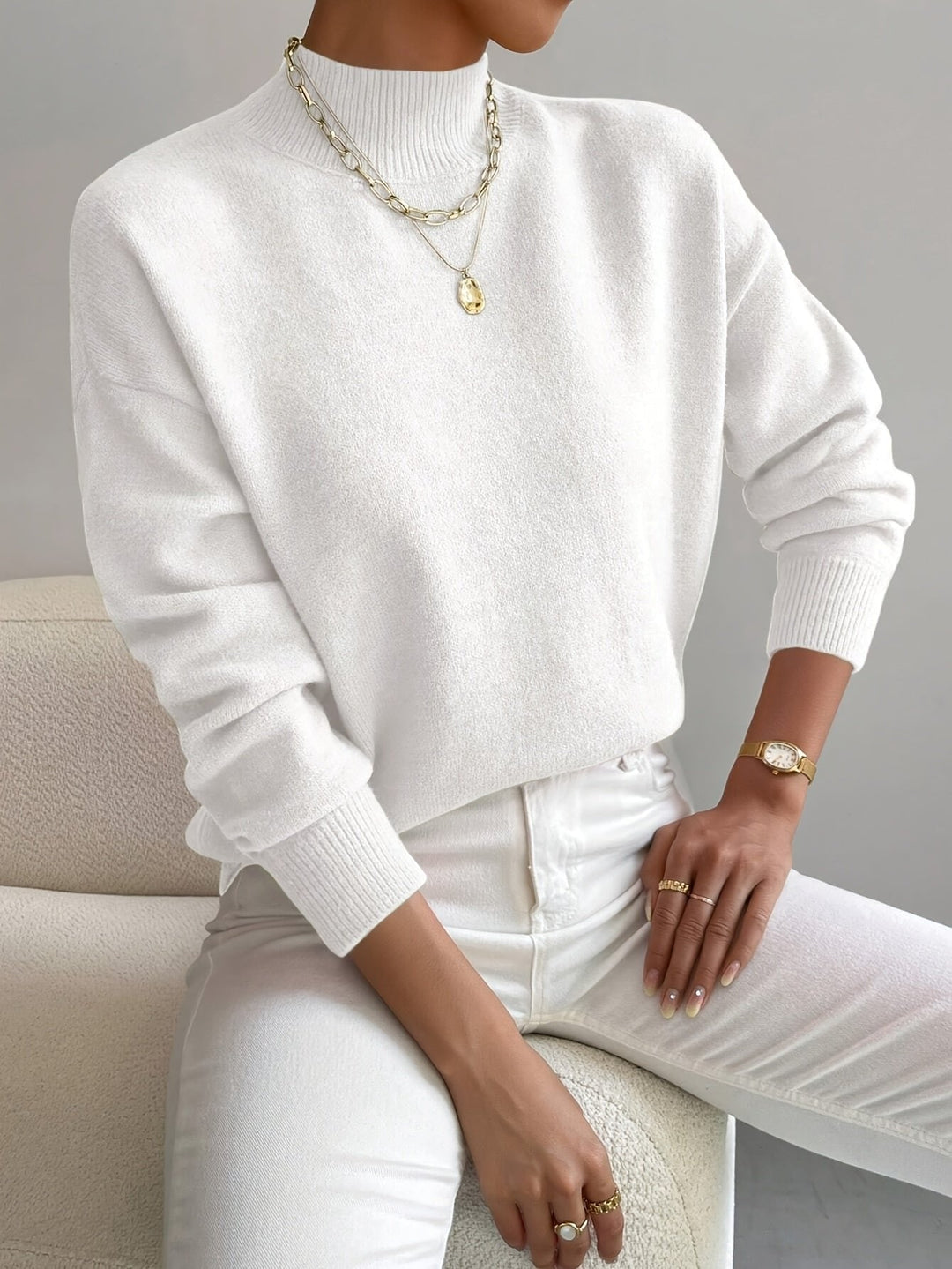 Vivienne | Strickpullover mit Stehkragen