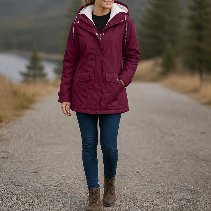 Winda | Fleece-Lined Hooded Winter Jacket for Women