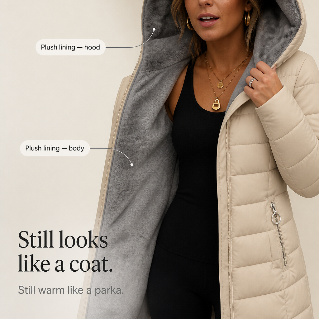 Wintervale | Plush-Lined Hooded Longline Puffer Coat