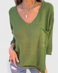 Rosalie | Top in maglia con scollo a V e tasche