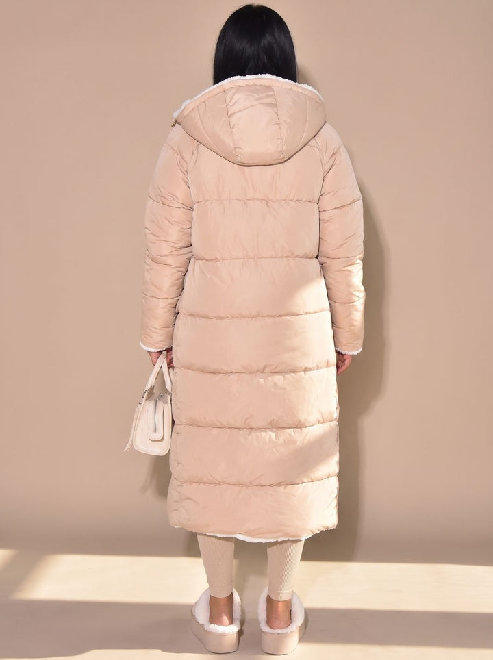 Grace | Reversible Longline Hooded Puffer Coat for Women