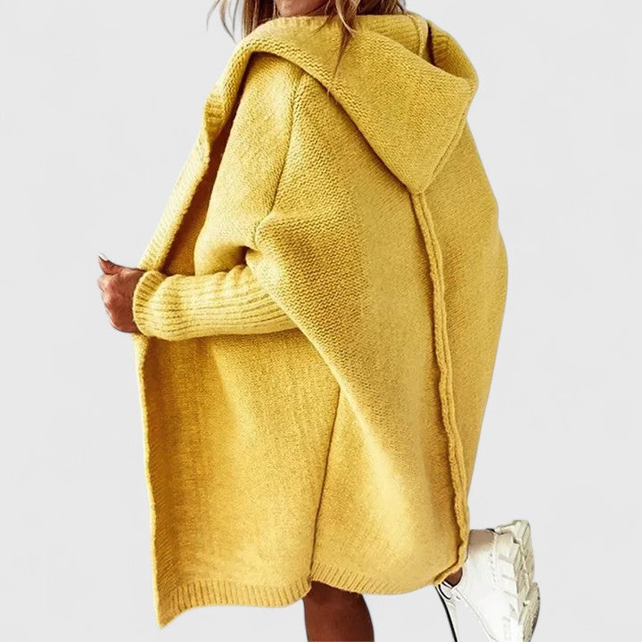 Geneviève | Lange Strickjacke mit Kapuze