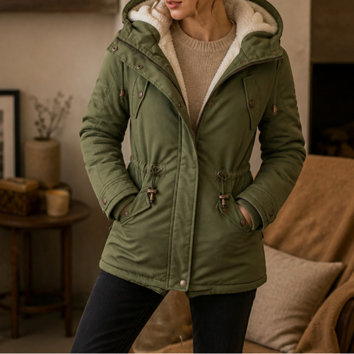 Warmbella | Padded Parka – Fleece-Lined Waist-Defining Style