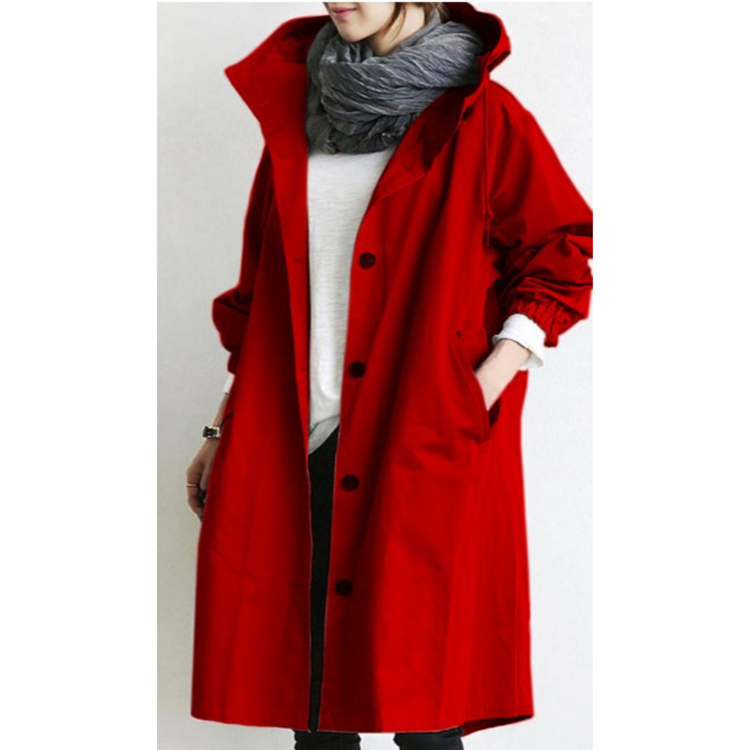 Maya | Women's Elegant Longline Hooded Trench Coat