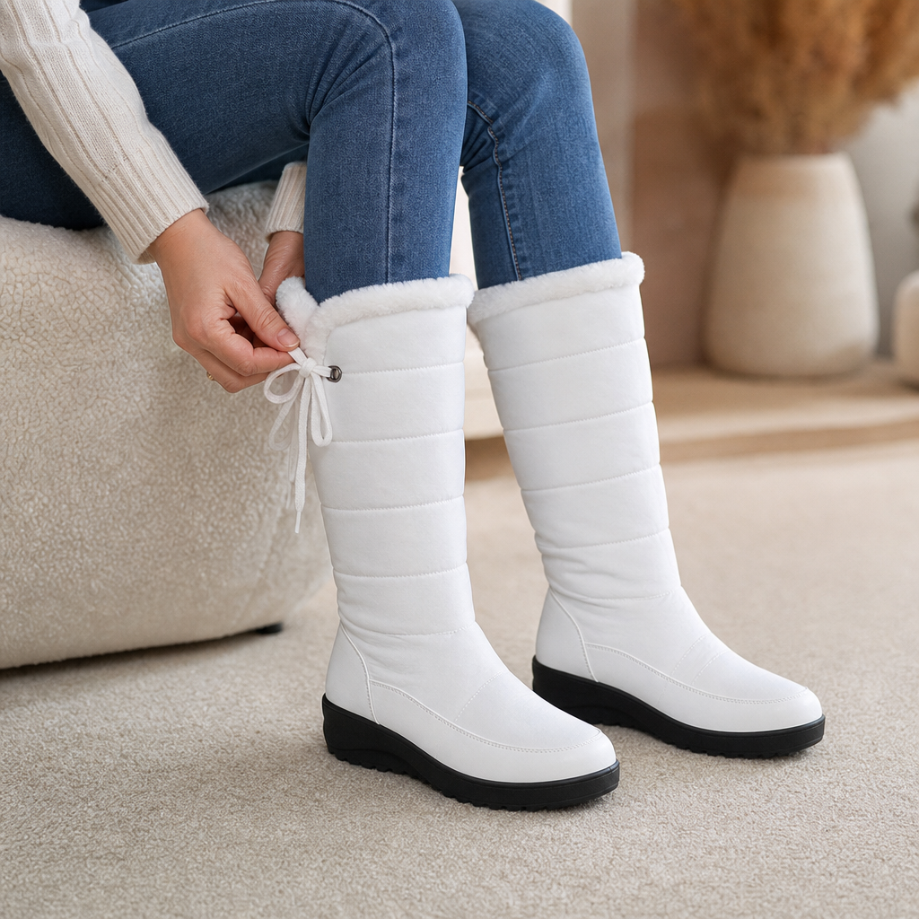 Calevra | Quilted Over-The-Knee Snow Boots – Warm and Stylish