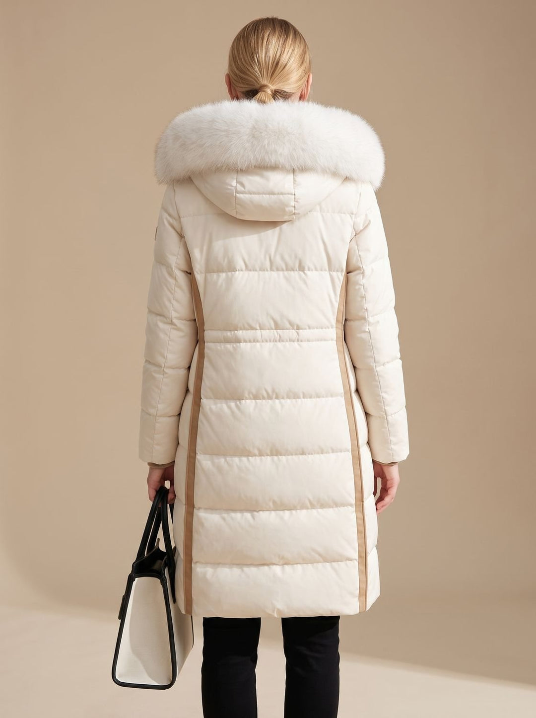 Evelyn | Long Puffer Parka – Luxury Winter Coat with Fur-Hood