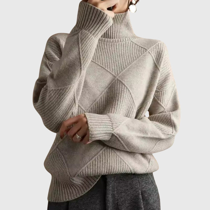 Camille | Maglione a collo alto con motivo geometrico