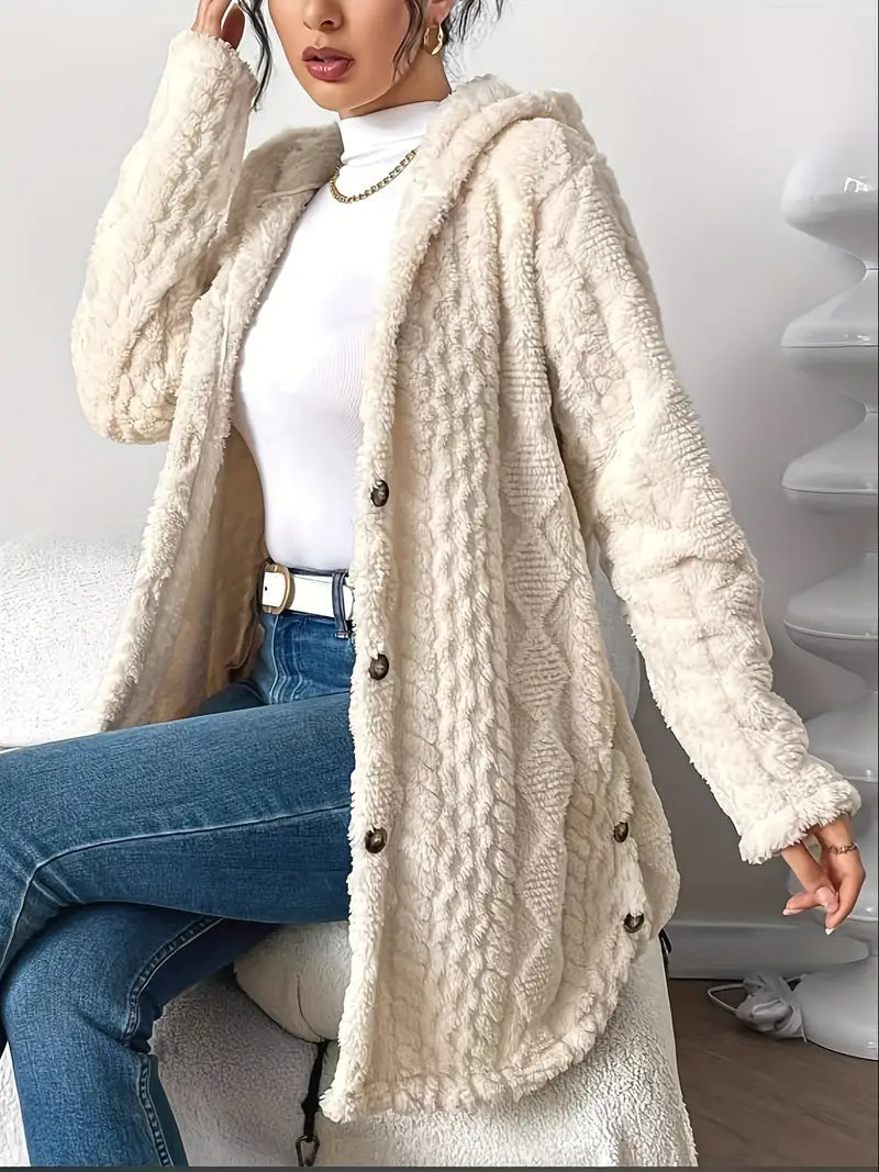 Celestia | Cardigan con cappuccio da donna in morbido peluche