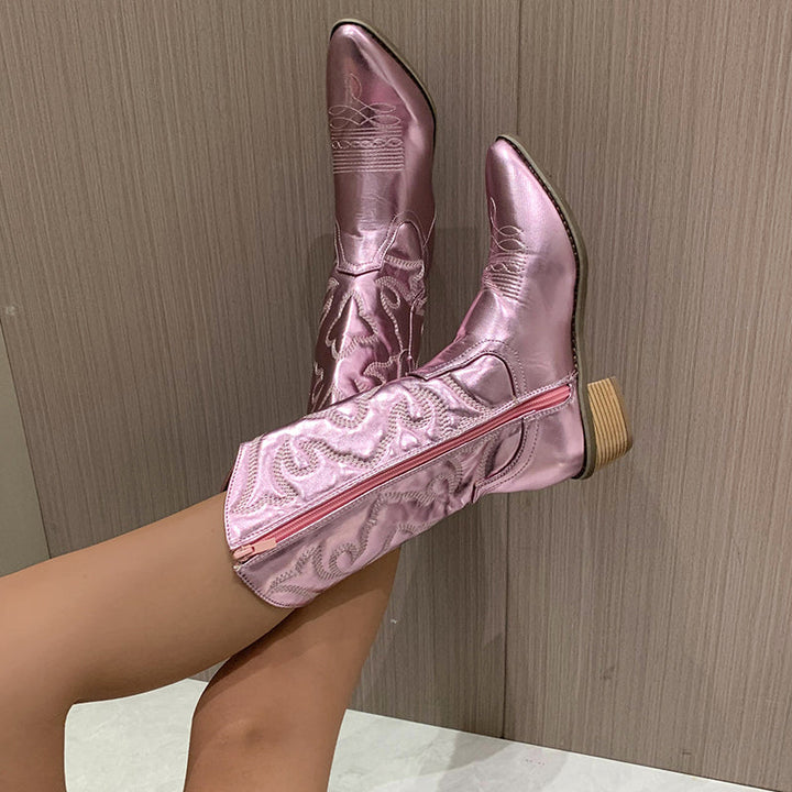 Stella | Metallic-Cowboystiefel