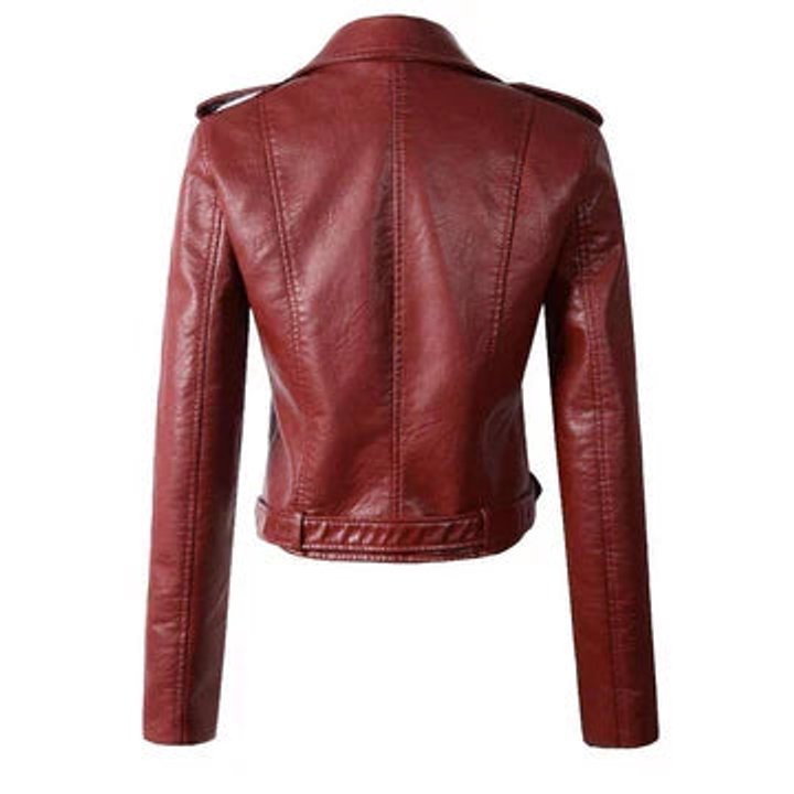 Rosie | Cropped Biker Faux Leather Jacket – Edgy Moto Style for Women