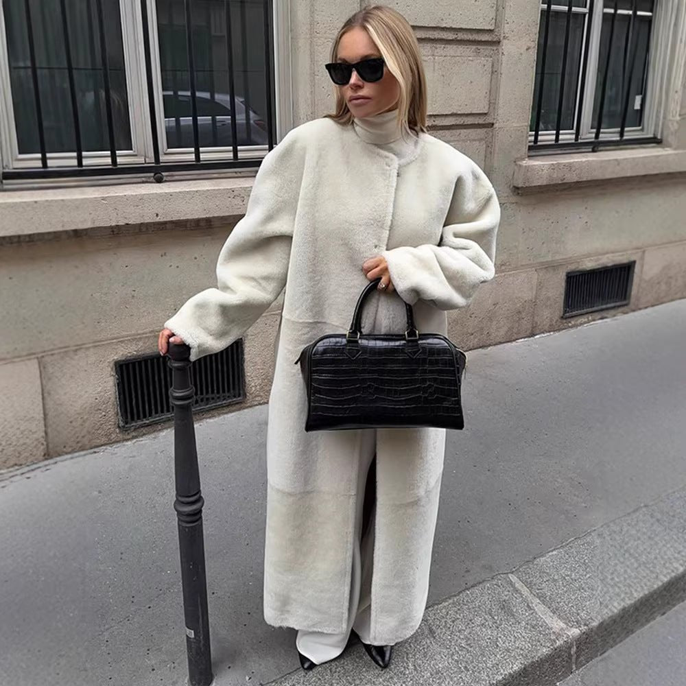 Drew | Teddy Coat – Oversized Silhouette with Hidden Button Closure