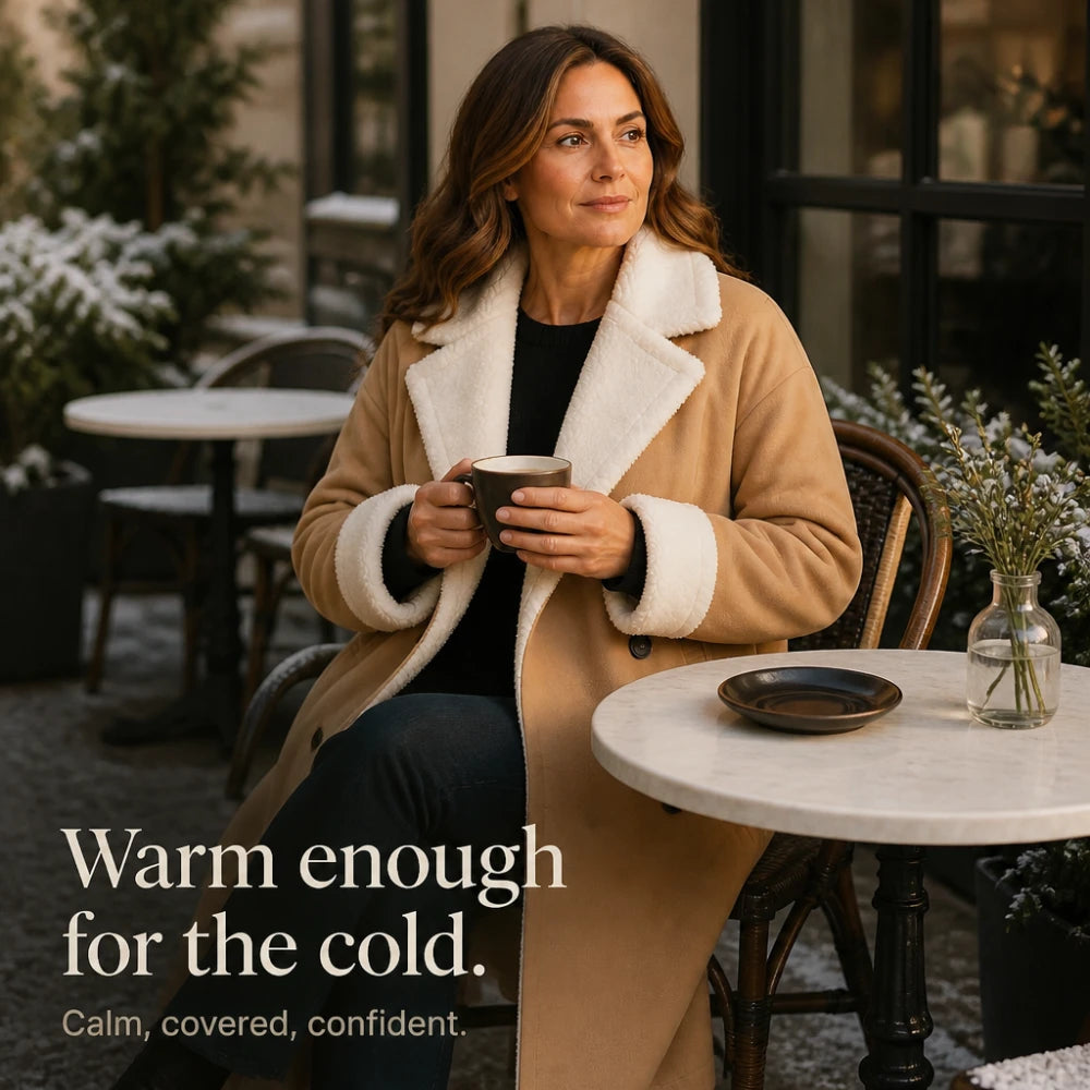 Ellis | Sherpa-Lined Winter Coat – Classic Camel Style for Women