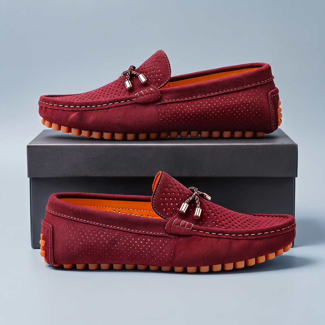 Carter | Perforated Suede Slip-On Comfort Loafers - Image 3
