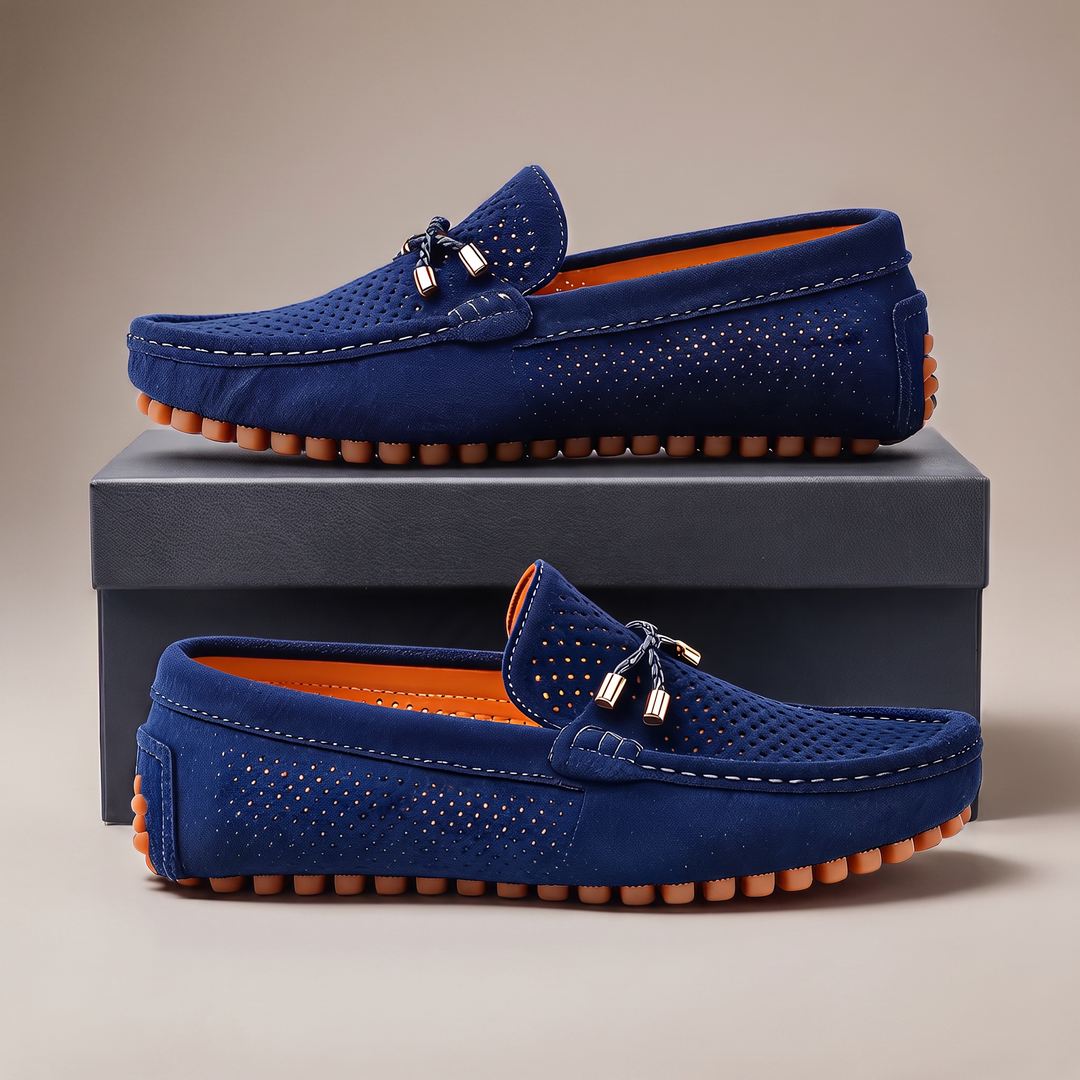 Carter | Perforated Suede Slip-On Comfort Loafers - Image 4