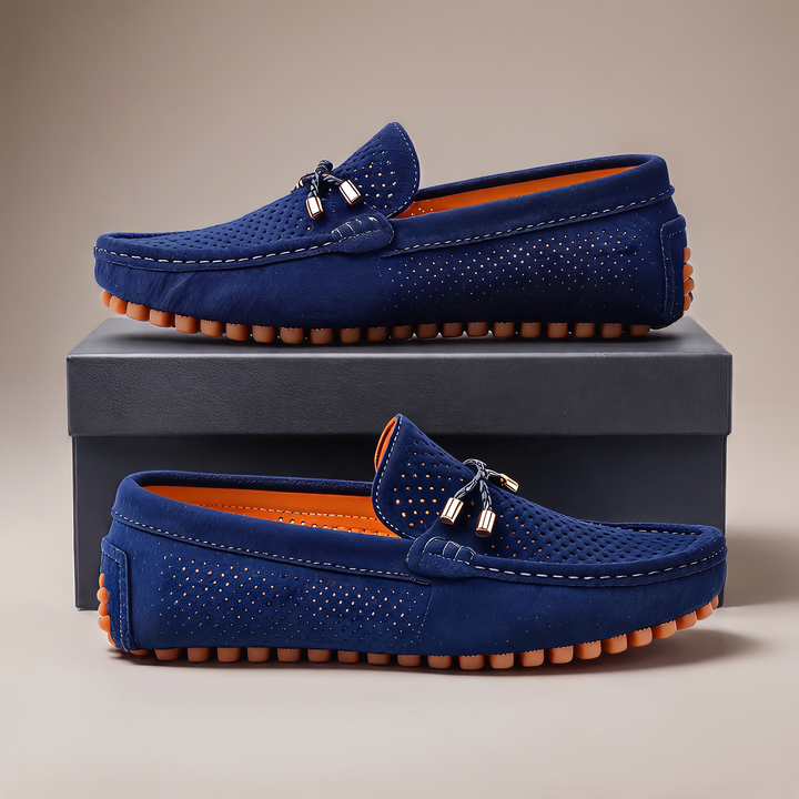Carter | Perforated Suede Slip-On Comfort Loafers - Image 4
