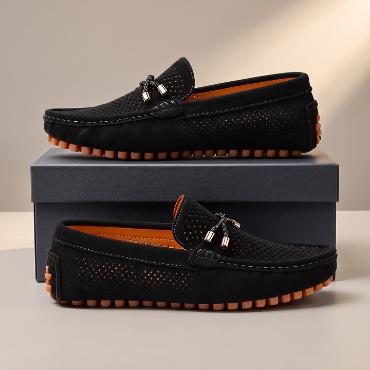 Carter | Perforated Suede Slip-On Comfort Loafers