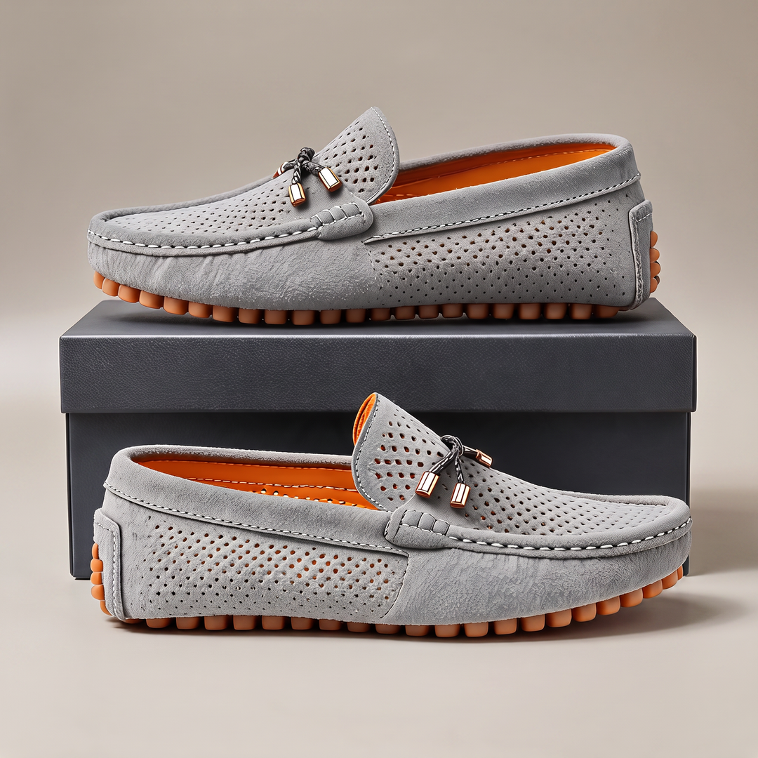 Carter | Perforated Suede Slip-On Comfort Loafers - Image 2