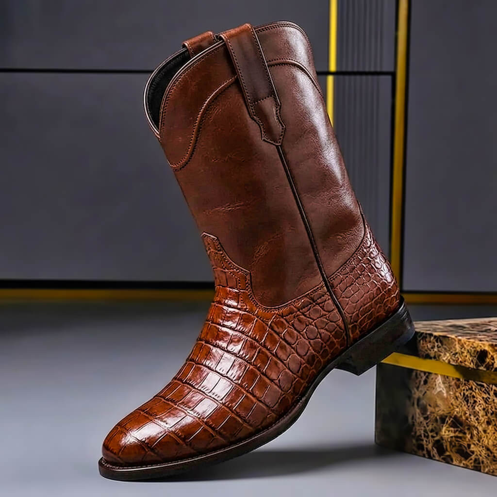 Scarlett | Vintage Textured Leather Boots 0