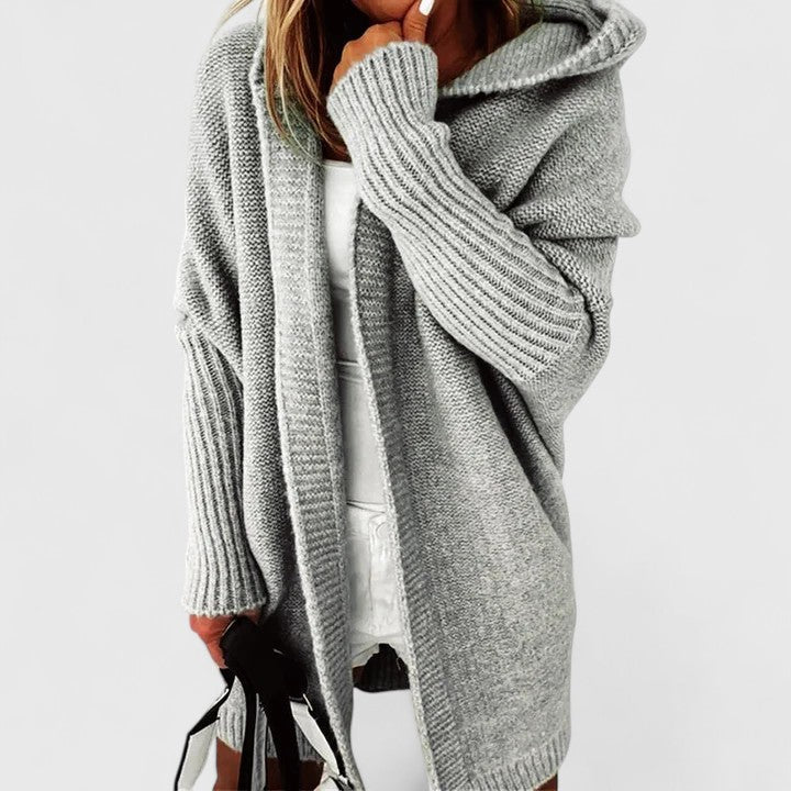 Geneviève | Lange Strickjacke mit Kapuze