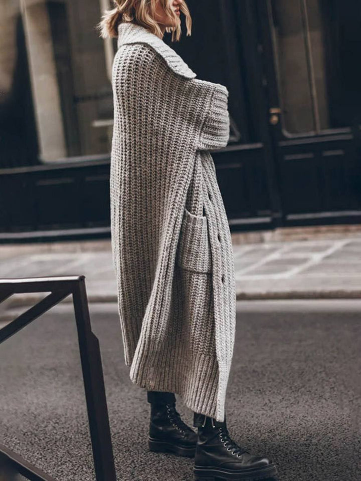 Marielle | Lange Strickjacke mit grobem Rippenmuster