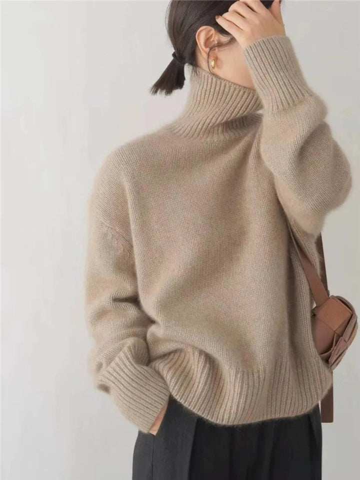 Clara | Knit Sweater – Soft Oversized Turtleneck for Women