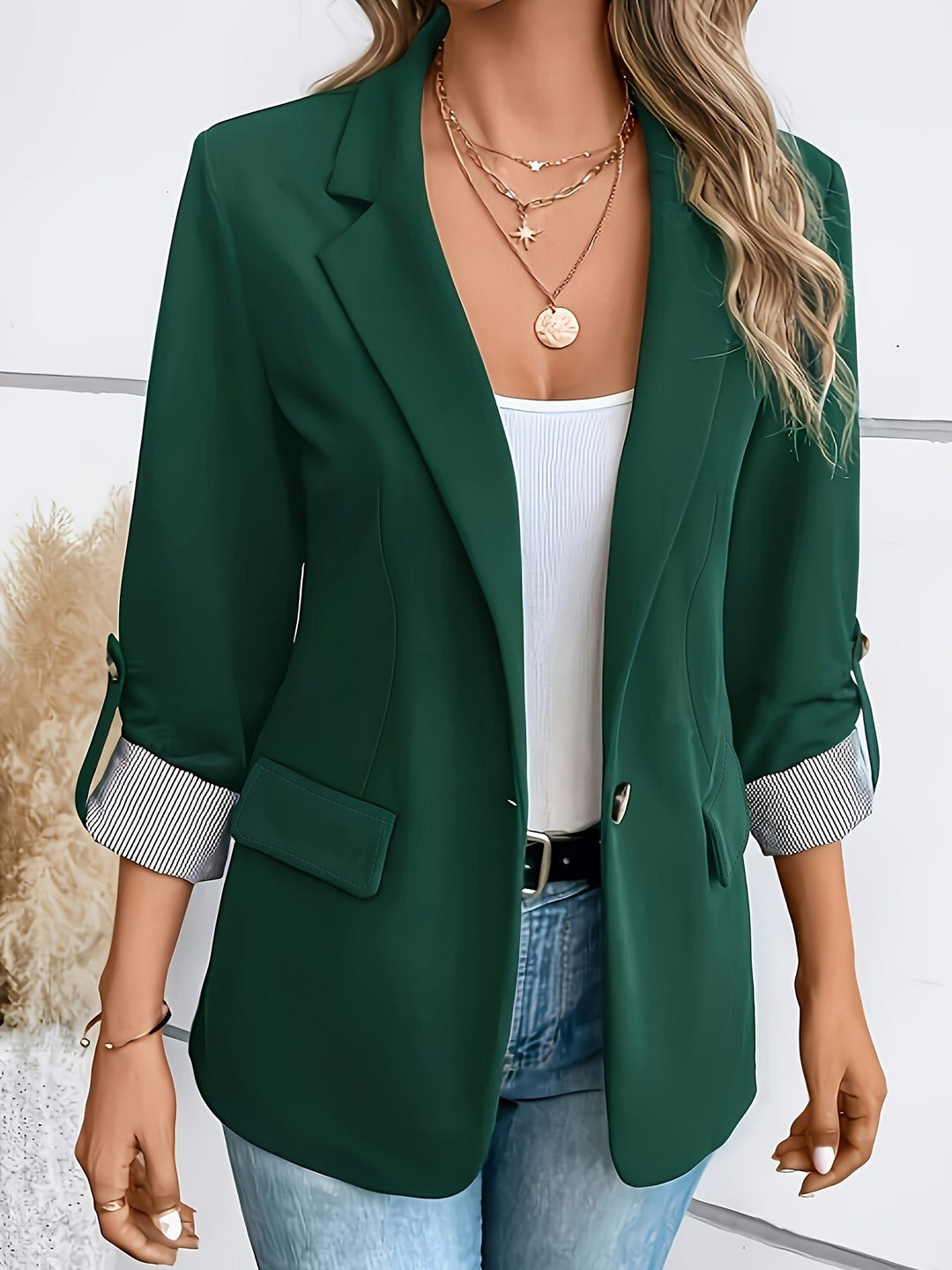 Maeve | Women's Single-Button Rollable 3/4 Sleeve Blazer