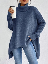 Clara | Maglione oversize da donna in maglia a coste con collo alto