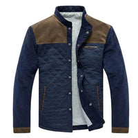 Cole | Contrast-Panel Snap-Front Rugged Quilted Jacket